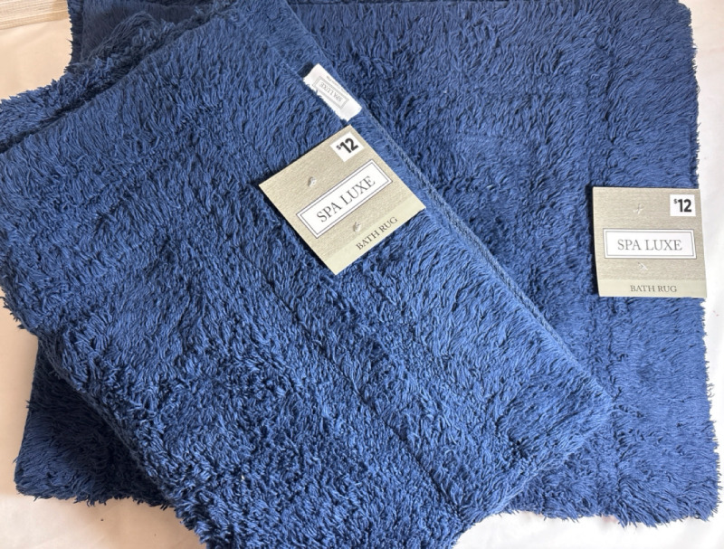 2 New Spa Luxe Bath Rug | 20"*48" | 100% Cotton Pile