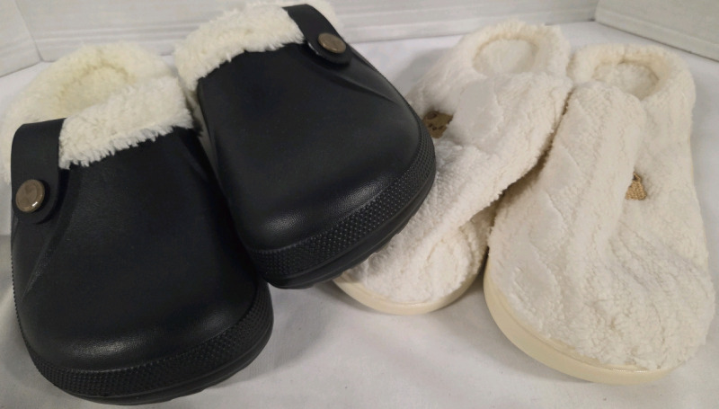 New | Couples Slippers Lot | Includes (1) Size 37-38 Mens Slippers & (1) Size 40-41 Women's Slippers