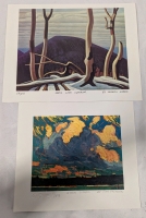 Print of "Above Lake Superior" by Lawren Harris (Group of Seven) 12" by 9.5" 84/250 & "Storm Clouds" by Tom Thomson. 10" by 8.5". 5/495