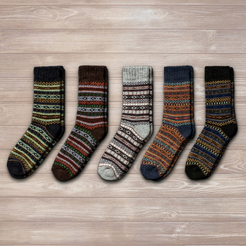 5 New Size XL/Reg NORDIC ARVID Merino Blend Socks MC0050X | Retails $69.99!