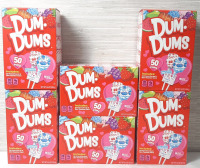 6 Boxes of Dum Dums Valentines Lollipops (244g each, Best Before September 17th 2027)