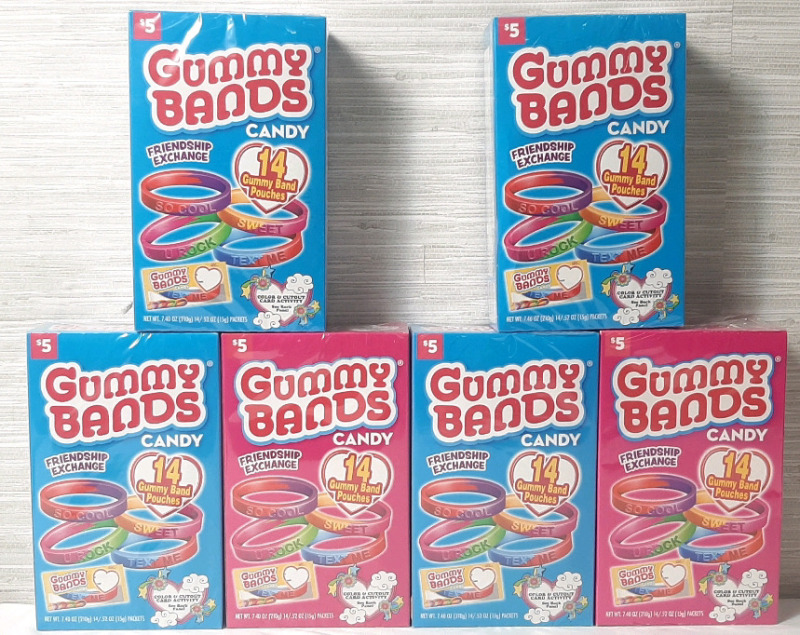 6 New Boxes of Gummy Bands (210g each, Best Before July 1st 2026)