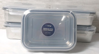 5 New TrueLiving Stainless Steel Food Storage Container Packs (1.2L capacity, 2pcs in Each Pack, 8" Long, 6" Wide, 3" Tall)