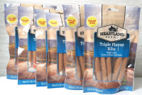 6 Nee Bags of Heartland Farms Triple Flavor Rib Treats for Dogs (170g each, Best Before March 9th 2026)