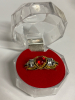 CZ Inlay Skull Ring Synthetic Garnet Stone Band Size 9 - 6