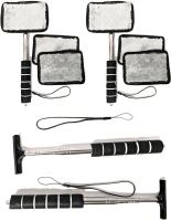 4 New Telescoping Car Cleaning Tools : 2&times; Windshield Wipers With Replaceable Pads & 2&times; Side Mirror Wipers - Start between 8.75" - 13" Long