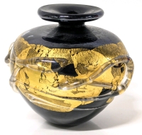 Signed Art Glass Perfume Bottle Turned Bud Vase (No Stopper) - 3.5" Tall, No Chips or Cracks