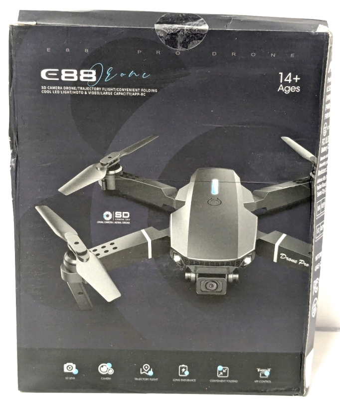 New E88 FACEGLE Dual SD Camera Folding Drone - 2.40HZ 90 HENS, 500mAh Battery - Sealed Box