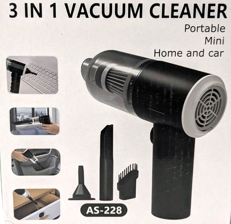 New 3-in-1 Portable Handheld Rechargeable USB Mini Vacuum Cleaner For Home Or Car - Model AS-228
