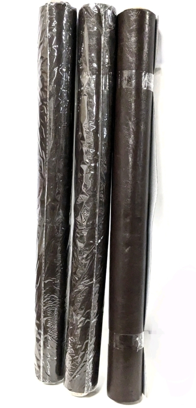 3 New Rolls Dark Brown Faux Leather - 19.75" Wide &times; Unknown Length