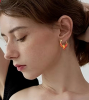 New Two Phoenix Rising Drop Earrings One Red Enamel Gold Over Sterling Snap Levers One Cut Work Sheppard Hooks see description for sizes - 5