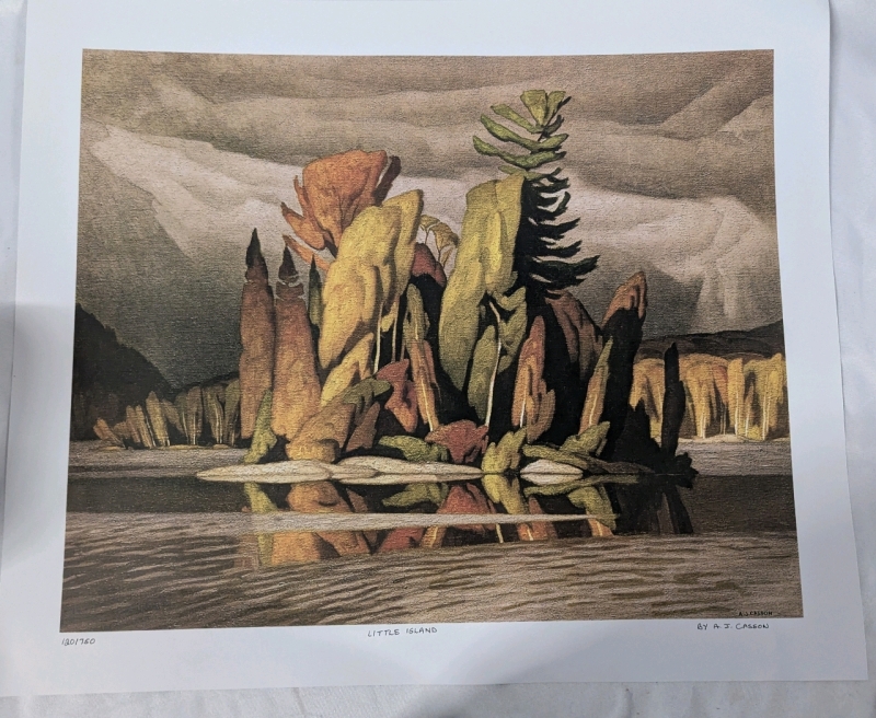 Print of A.J.Casson's (Group of Seven) Little Island. 24" by 20". 120/750