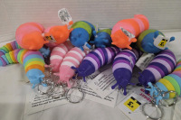 14 New | Slug Themed Fidget Toys & Keychains | Largest Measures 6"