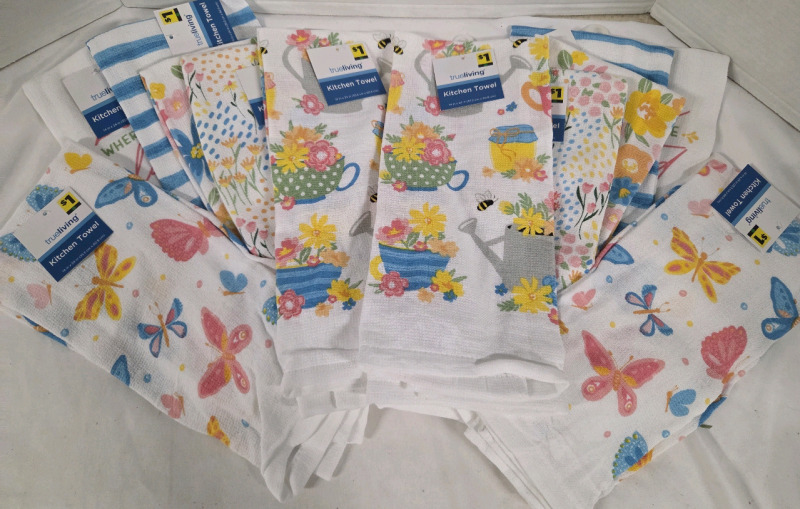 12 New | 14" x 24" Kitchen Towels w/ Garden Theme
