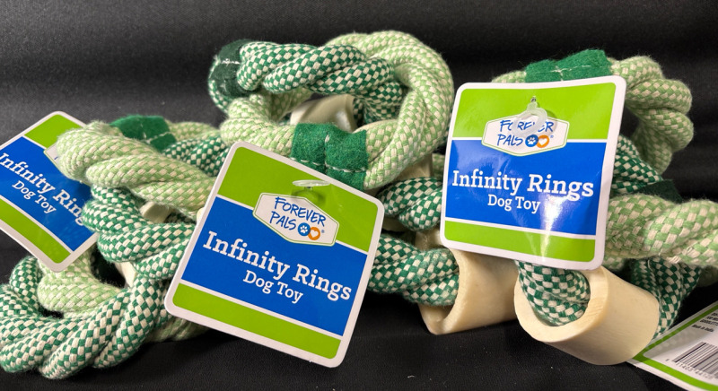 12 New Forever Pals Infinity Rings| Dog Toys | Ring Size 4"
