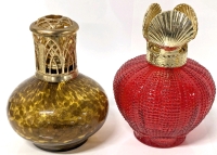 2 Gorgeous Art Glass Berger Fragrance Oil Bottles With New Wicks - Up to 5.75" Tall