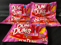 5 New Bags Dum-Dums Classroom Exchange Heartpops | Approx 25 count per bag