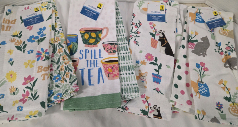 8 New | Spring Themed Kitchen Towels | Measures 15" x 25" ea.