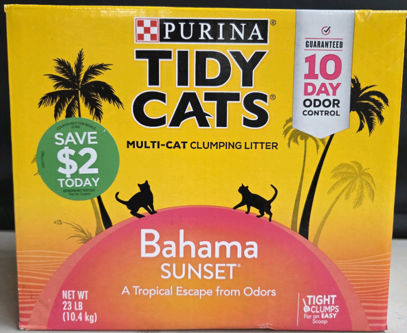 New | 23Lbs of PURINA Tidy Cats Multi-Cat Clumping Litter | Bahama Sunset Scented up to 10 Day Odor Control