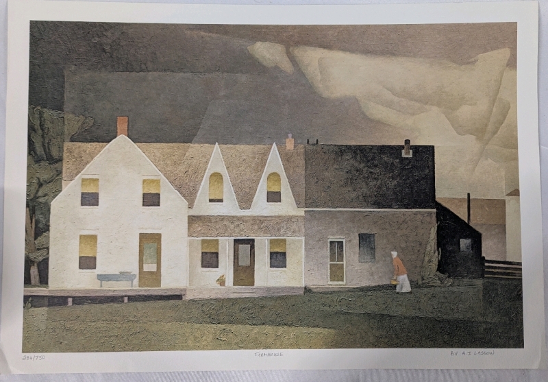 Print of A.J.Casson's (Group of Seven) Farmhouse. 26" by 18". 284/750