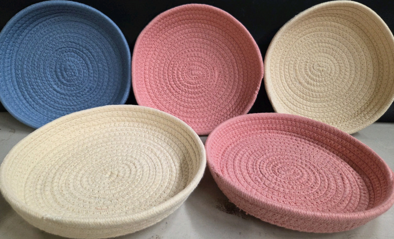 5 New | 9" Wall Hangable Woven Trays