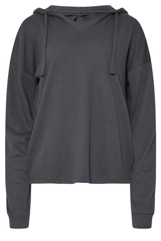 New Size 18-20 Women's LONG TALL SALLY LTS Lounge Waffle Hoodie Grey