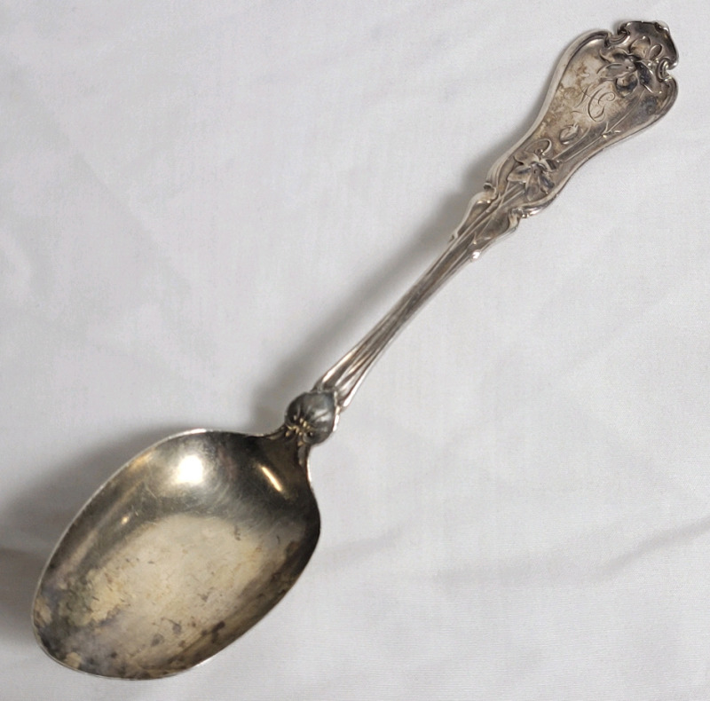 Sterling Silver Serving Spoon . Measures 7 7/8" long
