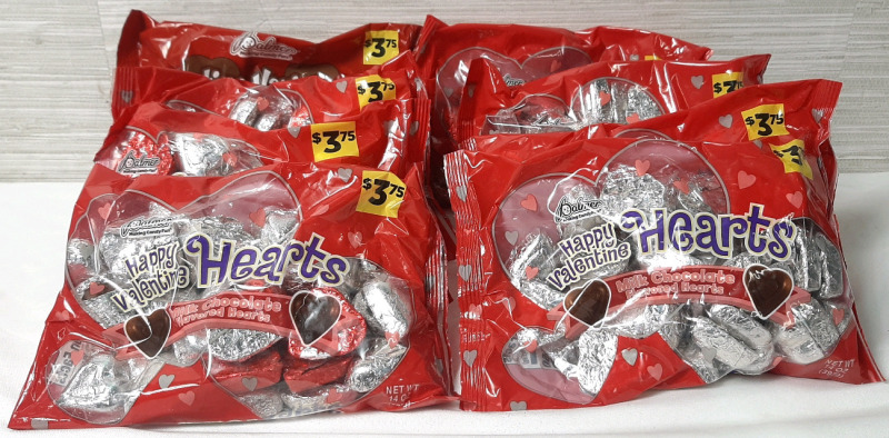 8 New Bags of Palmer Valentines Hearts Candies (397g Each, No Best Before)