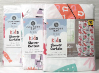 3 New Comfort Bay Kids Shower Curtains