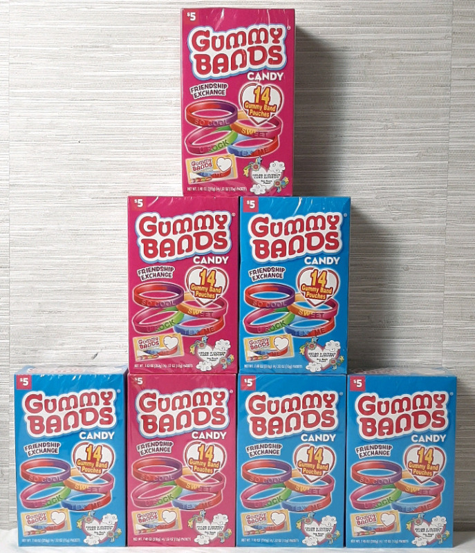 7 New Boxes of Gummy Bands (210g each, Best Before July 1st 2026)