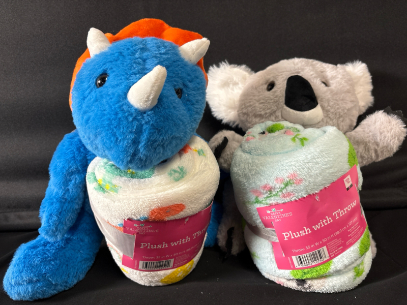 2 New Cute Plush With Throw | Throw measures 35"*50"