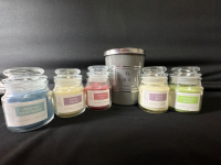 6 New Assorted Candles of Different Scented| Small ones are 85g each | Large one is 5"