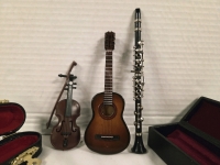 3 New | Mini Instrument Decorations | Comes with Mini Guitar, Violin and Clarinet | Tallest Item Measures 6&frac12;"