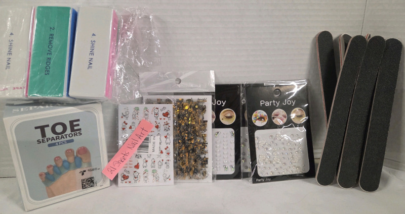35 Pcs New | Nail Care Lot | Includes (21) Nail Art Sheets, (4) Toe Seporators & More