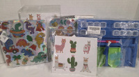 40+ New | Diamons Art Stickers & Diamond Art Tray w/Utensils | Largest Item Measures 10" x 8"