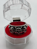 Wide 5 Graduated Skulls Set Band Ring Size 10
