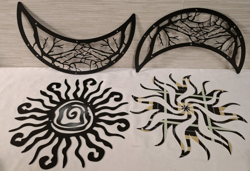 4 New Metal Wall Arts for Decoration | Tallest Measure Heights- 14.1"