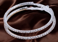 Statement Large Minimalist Luxury Hoop Earrings Infinity CZ stones Snap In post back Approximately 2.5 inch