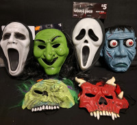 6 New Assorted Themed Face Masks | Tallest Measure Heights- 13"