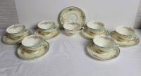 Vintage Royal Doulton " The Pembroke " Set of 7 Cups & Saucers . All cups and saucers ring true