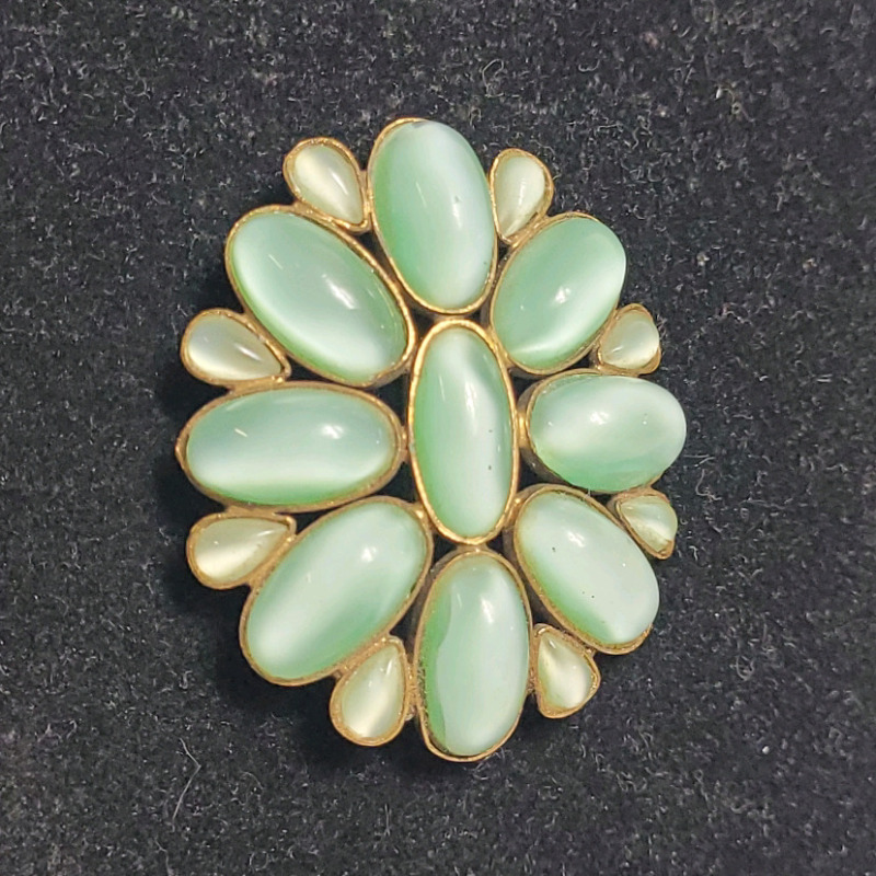 Vintage Moon Stone Brooch , Made in Czechoslovakian . See photos for size .