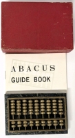 Fantastic Vintage Brass & Marble Handheld Abacus With Guide Book & Original Box - 3.5" &times; 2.25"