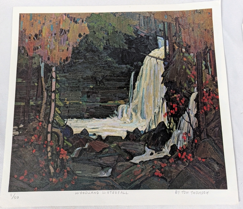 Print of Tom Thomson's " Woodland Waterfall". 14" by 15". 1/50
