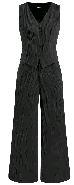 New Size Large Women's CIDER Corduroy V-neck Solid Pocket Wide Leg Jumpsuit