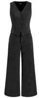 New Size Large Women's CIDER Corduroy V-neck Solid Pocket Wide Leg Jumpsuit