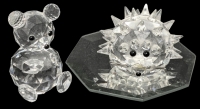 SWAROVSKI Crystal Hedgehog & Bear With Mirrored Plate - Up to 2.6" Tall