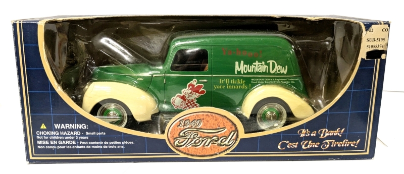1997 Golden Wheel 1:18 1940 FORD Mountain Dew Diecast Replica Coin Bank