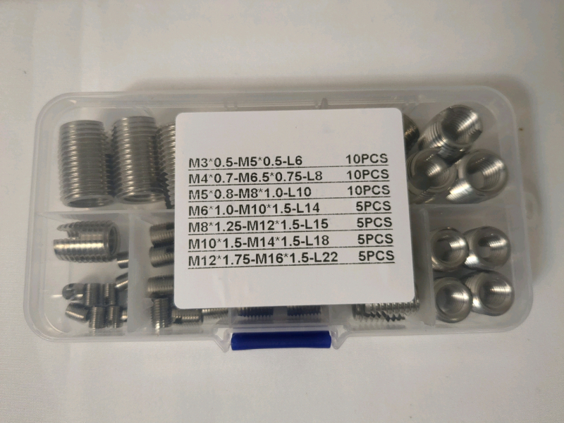 New 50pc Self Tapping Thread Insert Kit Assorted Sizes