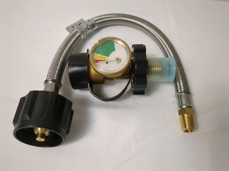 New Gas Hose Connector & Pressure Gauge