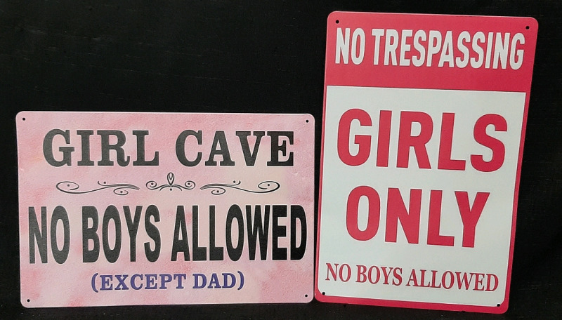 2 New Girls Metal Signs (12"&times;8")
